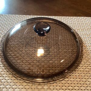 Pyrex Visions Lid Amber Brown 10 1/2" Glass Round Replacement Corning Ware 12C